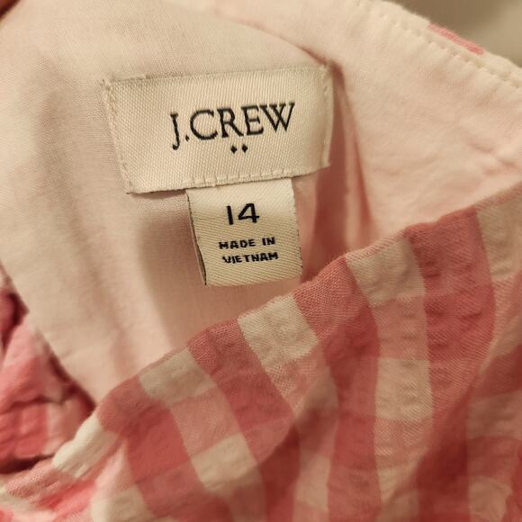 J. Crew gingham print cotton pink maxi dress size 14 - Picture 7 of 9